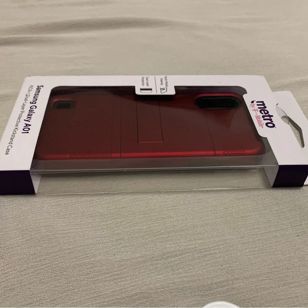 Samsung Galaxy A01 KICK+| Dual-Layer Protective Kickstand Case Metro by T-Mobile